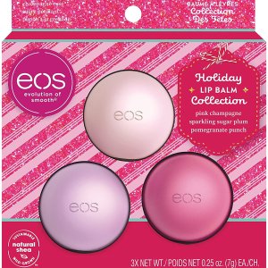EOS粉色护唇膏3个套组 含石榴 覆盆子等3种香型 少女心满满