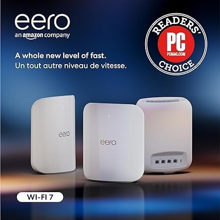 Amazon eero Max 7 mesh wifi 路由器3件套 10 Gbps 范围7,500 sq. ft.