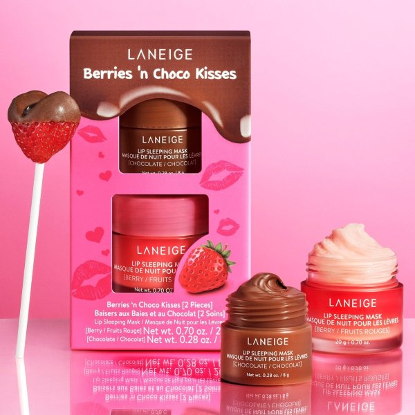草莓+巧克力亲吻唇膜套装