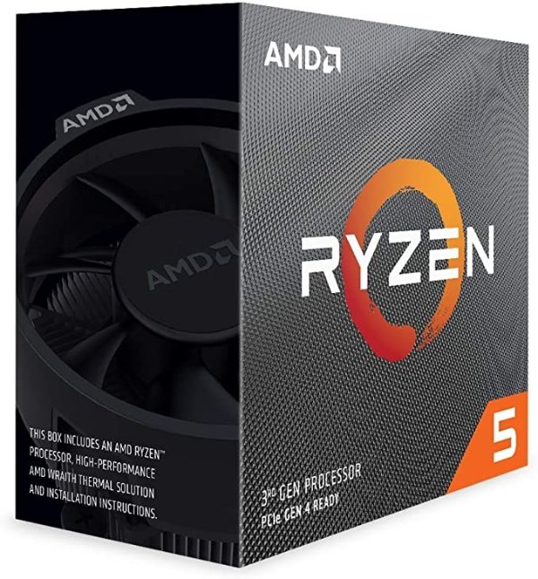 Ryzen 5 3600 3.6 GHz 6-Core/12 Threads AM4 Processor with Wraith Stealth Cooler, 100-100000031BOX