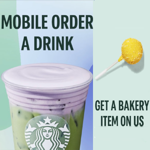 买饮品即送烘培甜品⚡️仅限今天⚡️：Starbucks 限时福利 3月25日 - 快去查看你的账户！