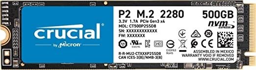 P2 500GB 3D NAND NVMe PCIe M.2 固态硬盘