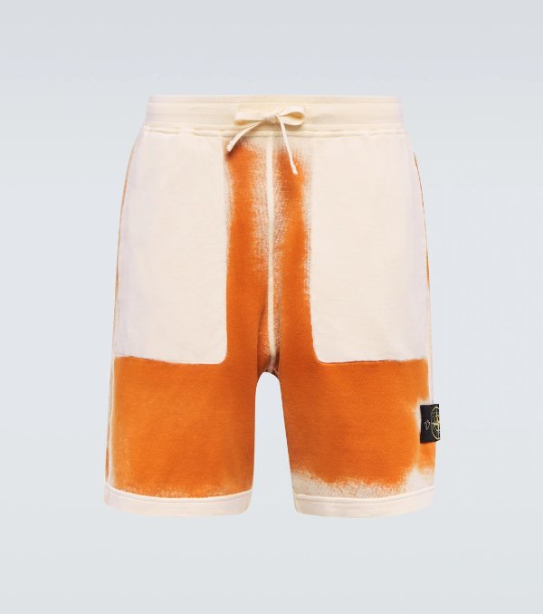 橙白撞色短裤