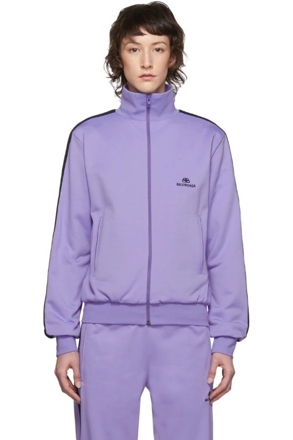 紫色运动风外套