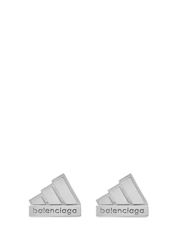 Adidas纯银耳环