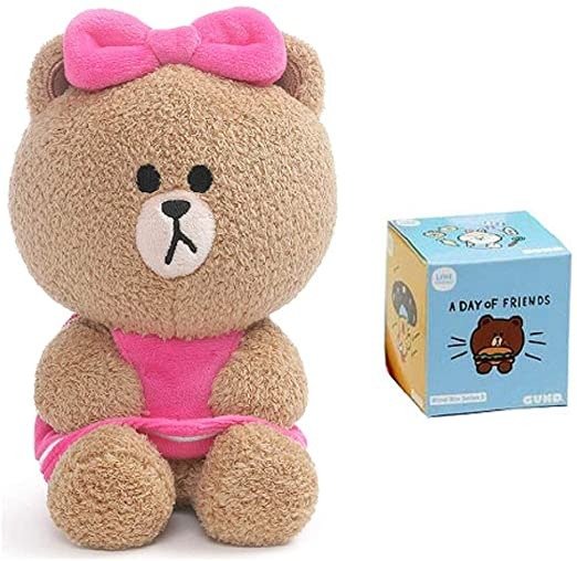 DHE GUND Line Friends Bundle of 2, 7" Seated Choco Plush and Blind Box Series 1