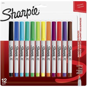 白菜价：Sharpie 37175PP  超细彩色永久记号笔 12支装