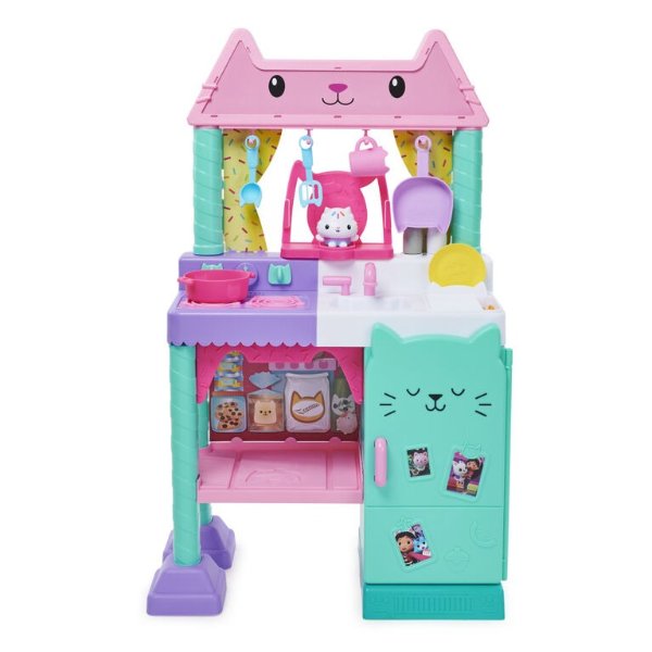 Gabby's 玩具屋，儿童蛋糕厨房套装，配有玩具厨房配件