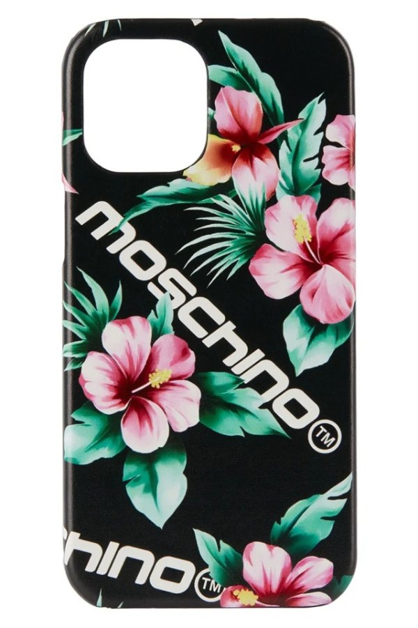 黑色 Flowers Logo iPhone 12 Pro Max 手机壳