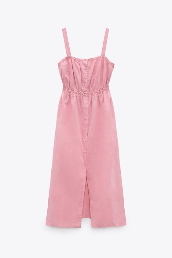 粉色吊带裙