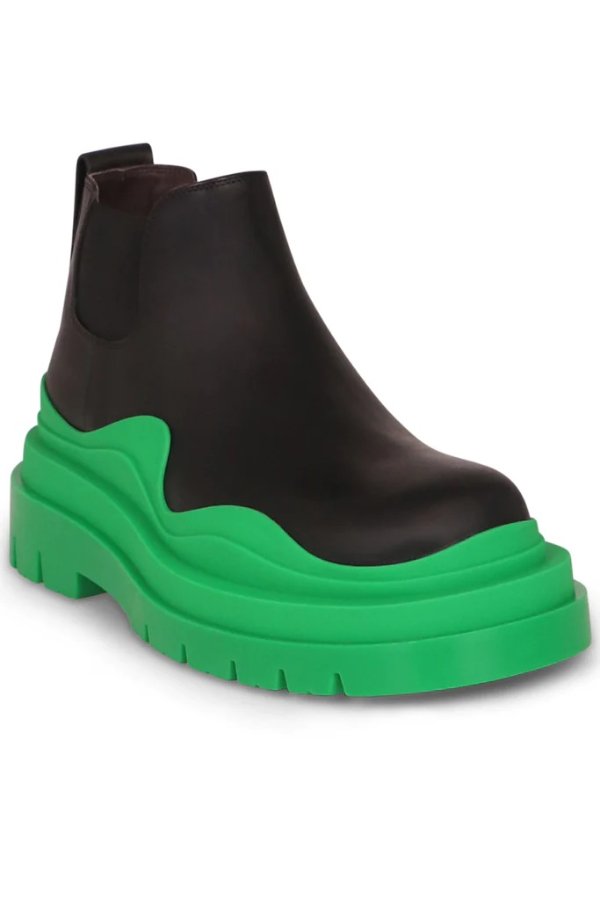 TIRE ANKLE BOOTS BLACK/GRASS