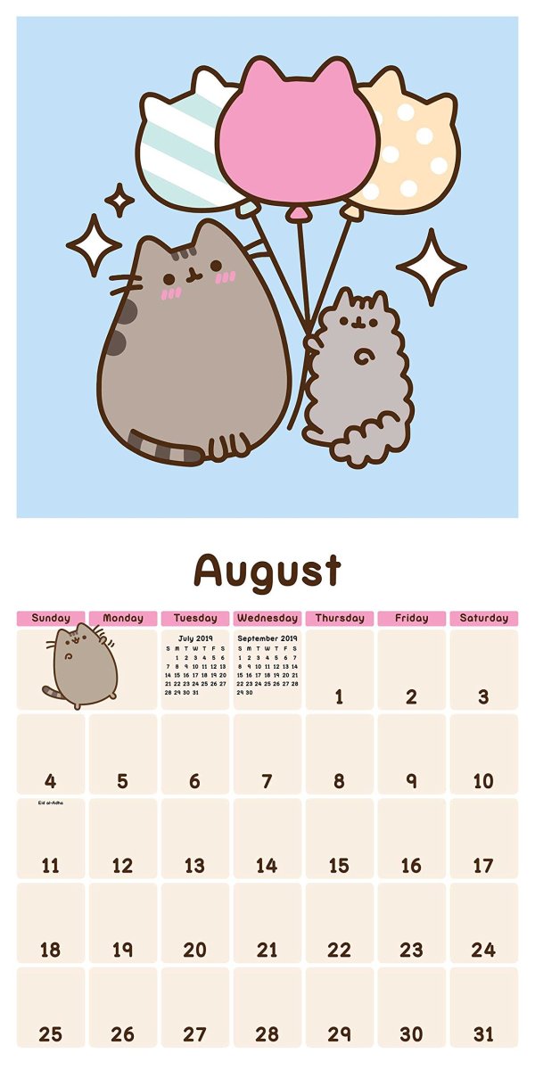 pusheen 2019年胖吉猫年历$7.49 北美省钱快报