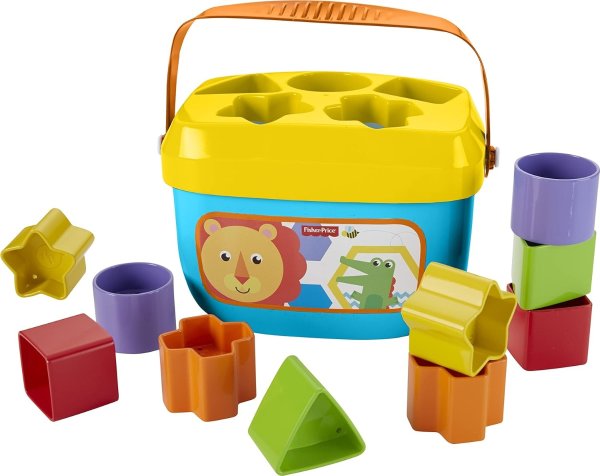Fisher-Price 婴儿首个堆叠玩具积木套装（10 种形状），适合 6 个月以上