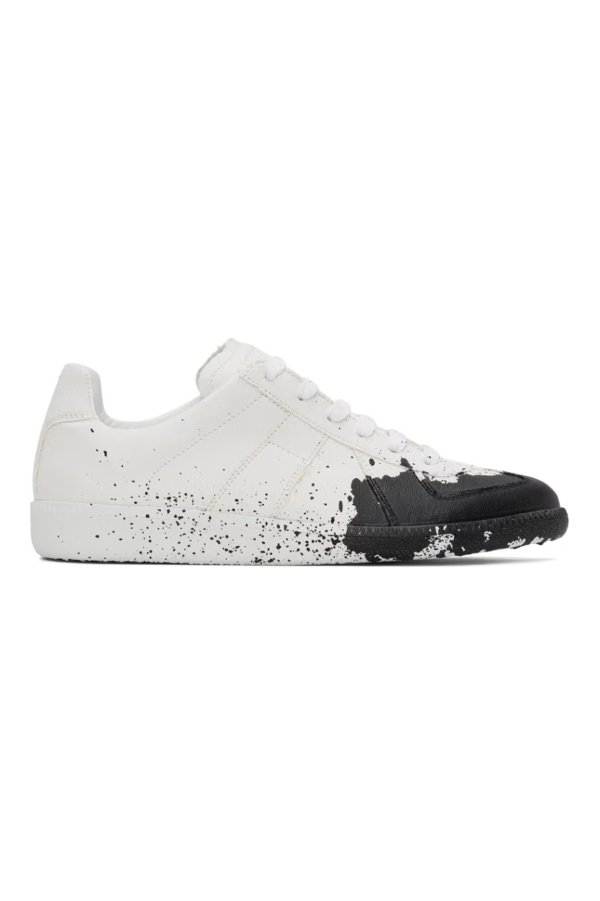白色 & 黑色 Paint Replica 运动鞋