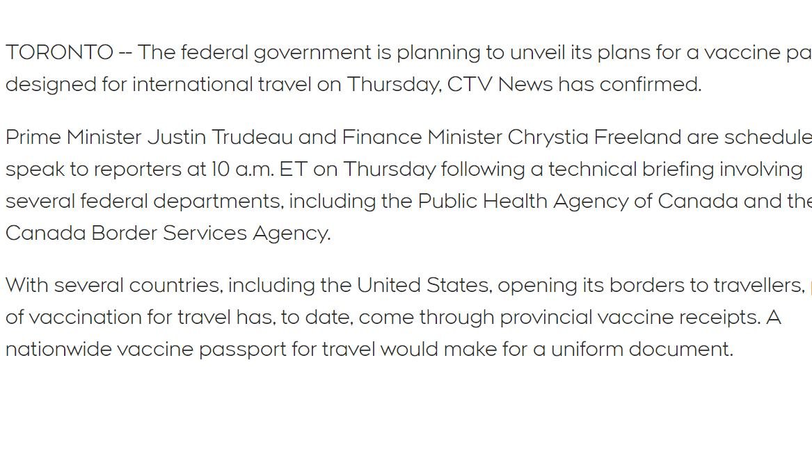 11月2日加拿大交通部宣布再开放8个机场迎接国际游客