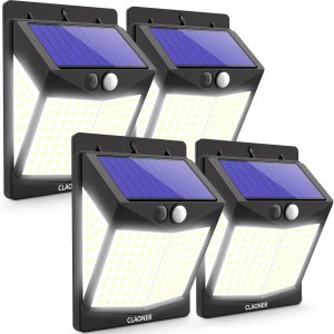 CLAONER 太阳能LED动作感应户外灯 4个装 防水耐用