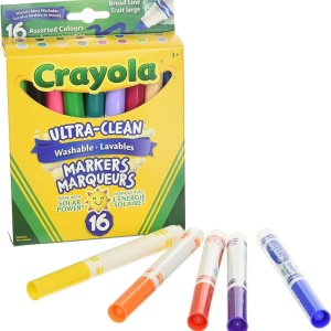 Crayola 绘儿乐 可水洗彩色马克笔 16色 轻松擦掉不留痕迹