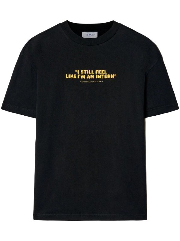slogan-print T恤