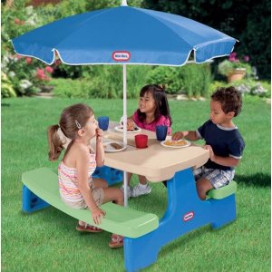 Little Tikes小泰克儿童可折叠桌椅带遮阳伞
