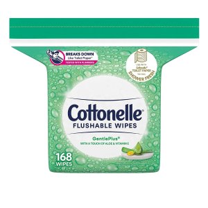 Cottonelle 超柔可冲湿厕纸补充装168张 富含维E和芦荟