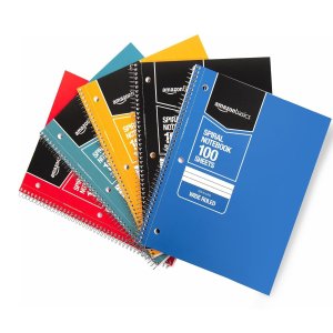 开学季：AmazonBasics 线圈笔记本5个 不同颜色