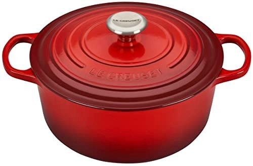 红色圆形铸铁锅 4.2 L