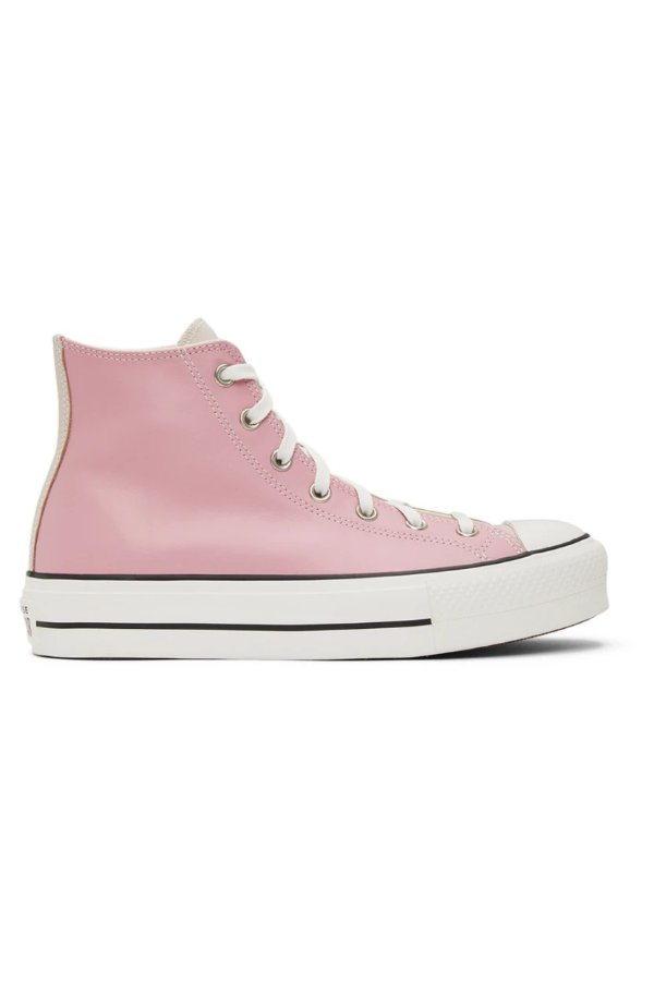粉色高帮帆布鞋