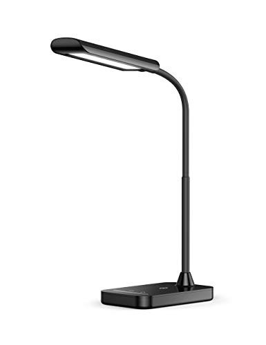 LED Desk Lamp, Flexible Gooseneck Table Lamp, USB Charging Port, 5 Color Temperatures with 7 Brightness Levels, Touch Control, Memory Function, 7W (AU Plug, 240V)