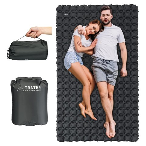 TRATHM 双人防水充气床垫/睡垫 自带充气泵袋