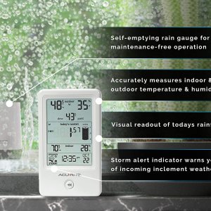 AcuRite 雨量检测器 带温/湿度计 园艺或草坪护理的重要设备