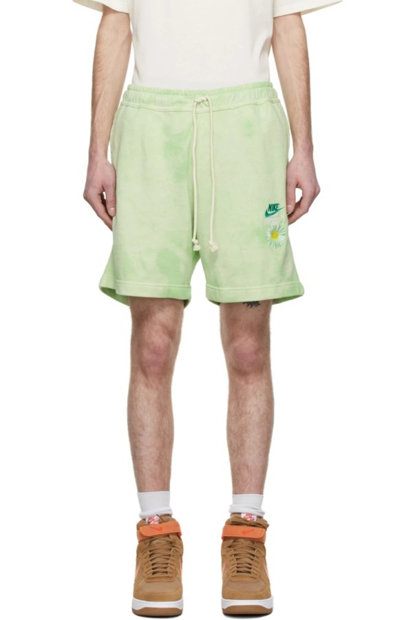Green French Terry Sportswear Shorts