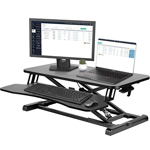 Aerostralia Standing Desk, Height Adjustable Stand Up Desk Riser, Ergonomic Sit Stand Desk Converter Gas Spring for Home Office Workstation