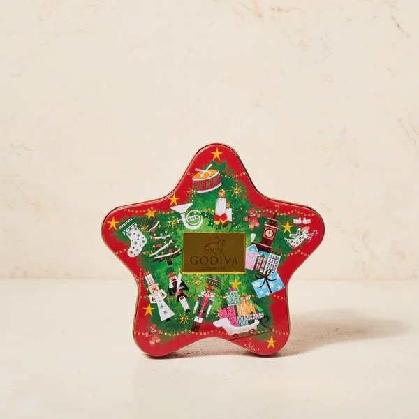 Christmas Star G Cube Truffle Tin, 12 Pieces | 101g