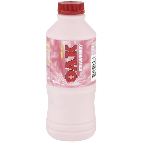 Oak 草莓牛奶 750ml | Woolworths