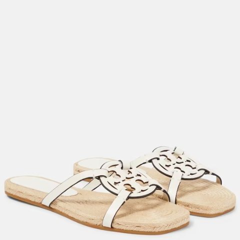 Miller Leather And Jute Sandals In Beige Tory Burch Mytheresa