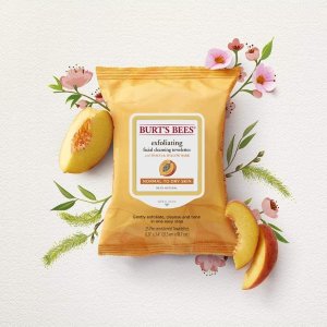 Burt's Bees 卸妆巾 去角质 桃子味 25片