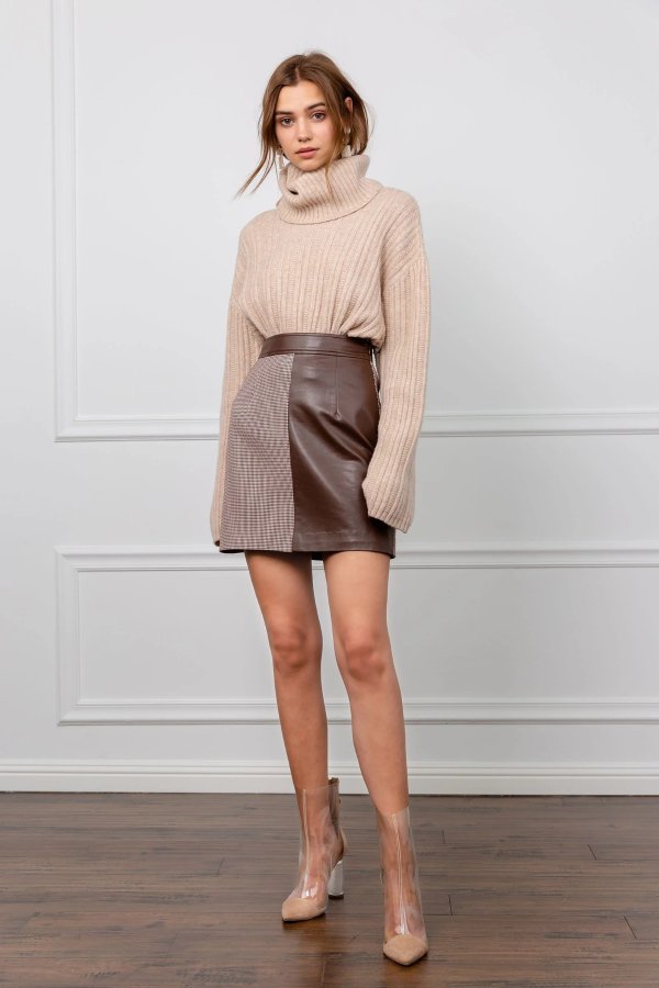 Cedar Brown Two-Toned Skirt