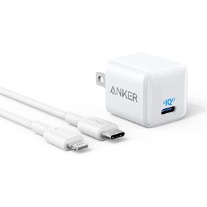 Anker USB C 20W充电头+Lightning数据线