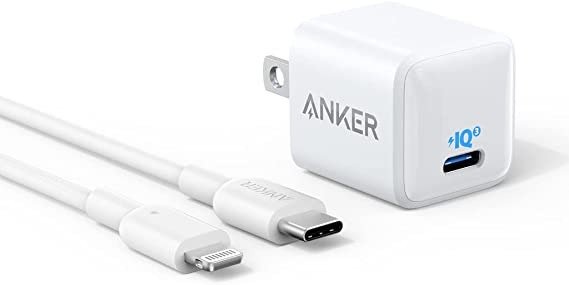 Anker USB C 20W充电头+Lightning数据线