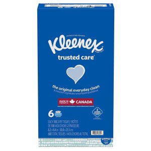 Kleenex Trusted Care 抗敏2层面巾纸 100抽*6盒 柔软强韧