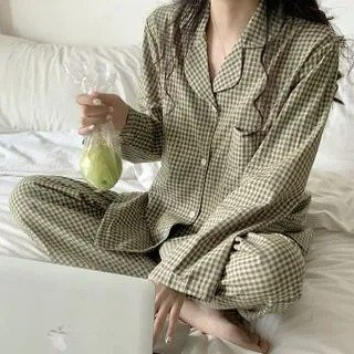 韩系棉麻睡衣套装