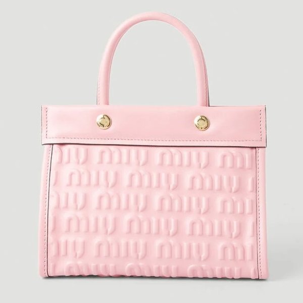 粉色压花logo手提包