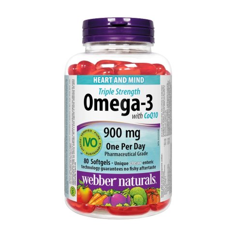 Webber Naturals Omega-3 含辅酶 Q10 呵护健康 80粒