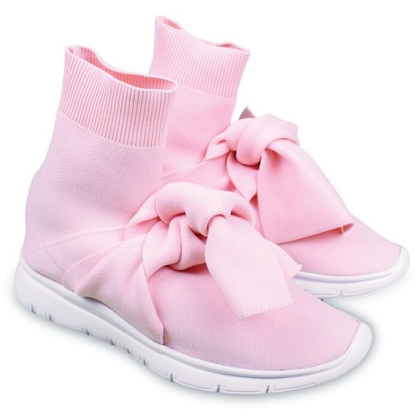 女款粉色蝴蝶结袜子鞋