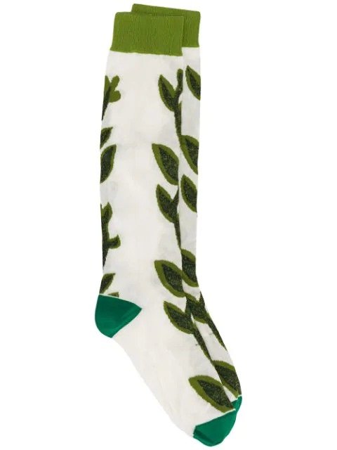 绿叶中筒袜