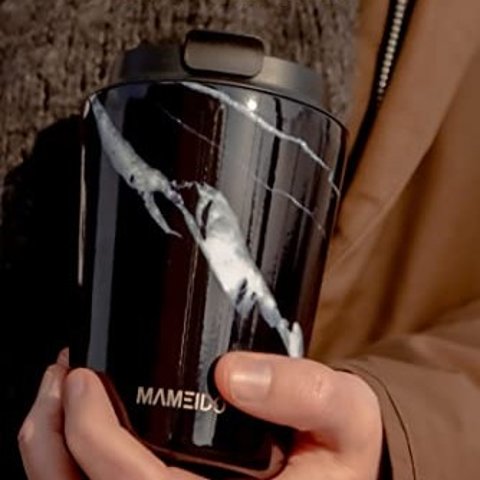 黑色大理石纹保温咖啡杯