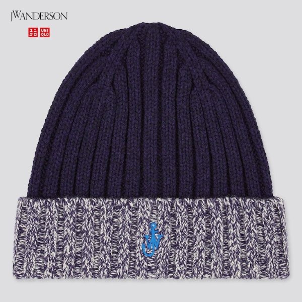 X JW ANDERSON 深蓝保暖毛线帽