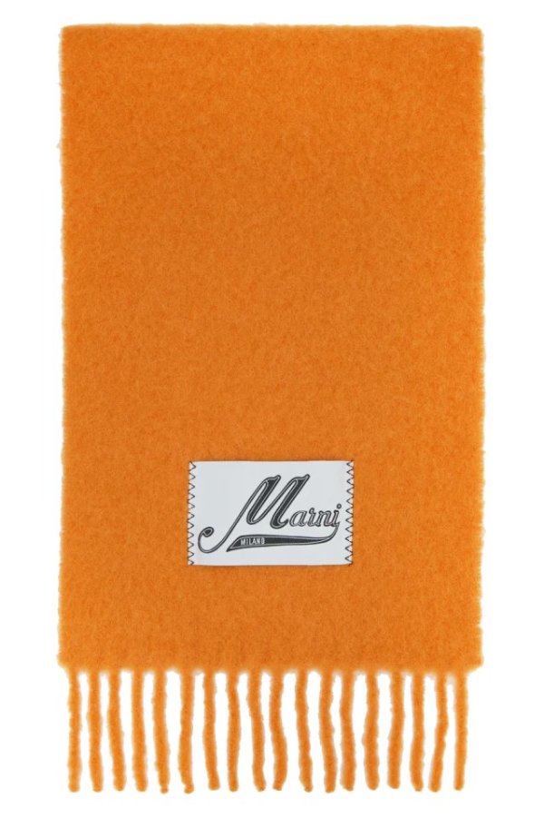 橘色 Logo标签围巾