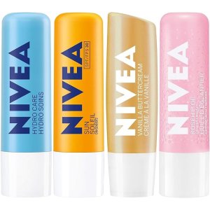 Nivea每件仅$1.9滋润保湿润唇膏4支x4.8g