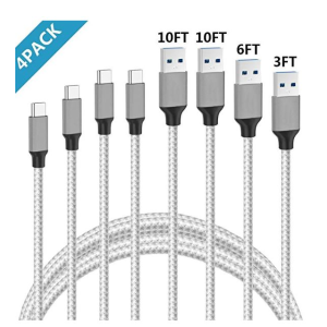 Additt USB Type-C 充电/数据传输线缆 4根装